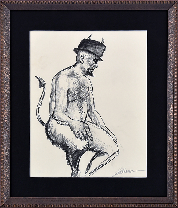Artist: Frank Sommers • Title: Satyr • Barry Callen's Penthouse • 3/2/19 • Graphite on Toned Stock